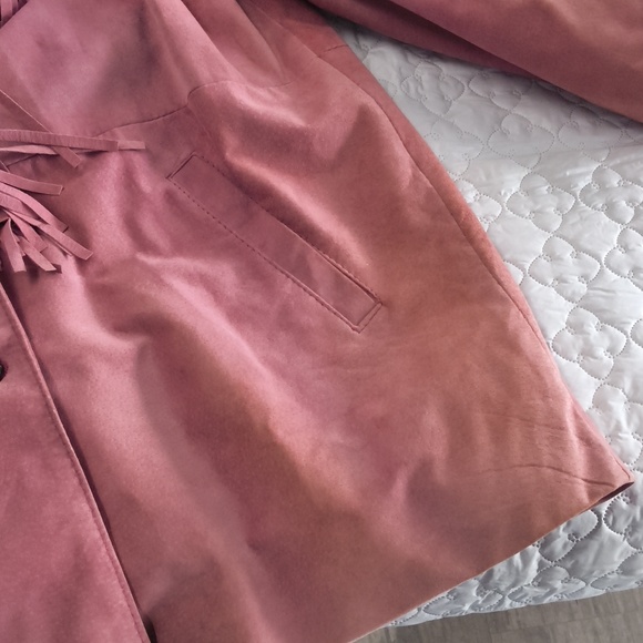 Vintage Pink Suede Fringe Western Jacket - Size M "Made in Canada" - Picture 14 of 14